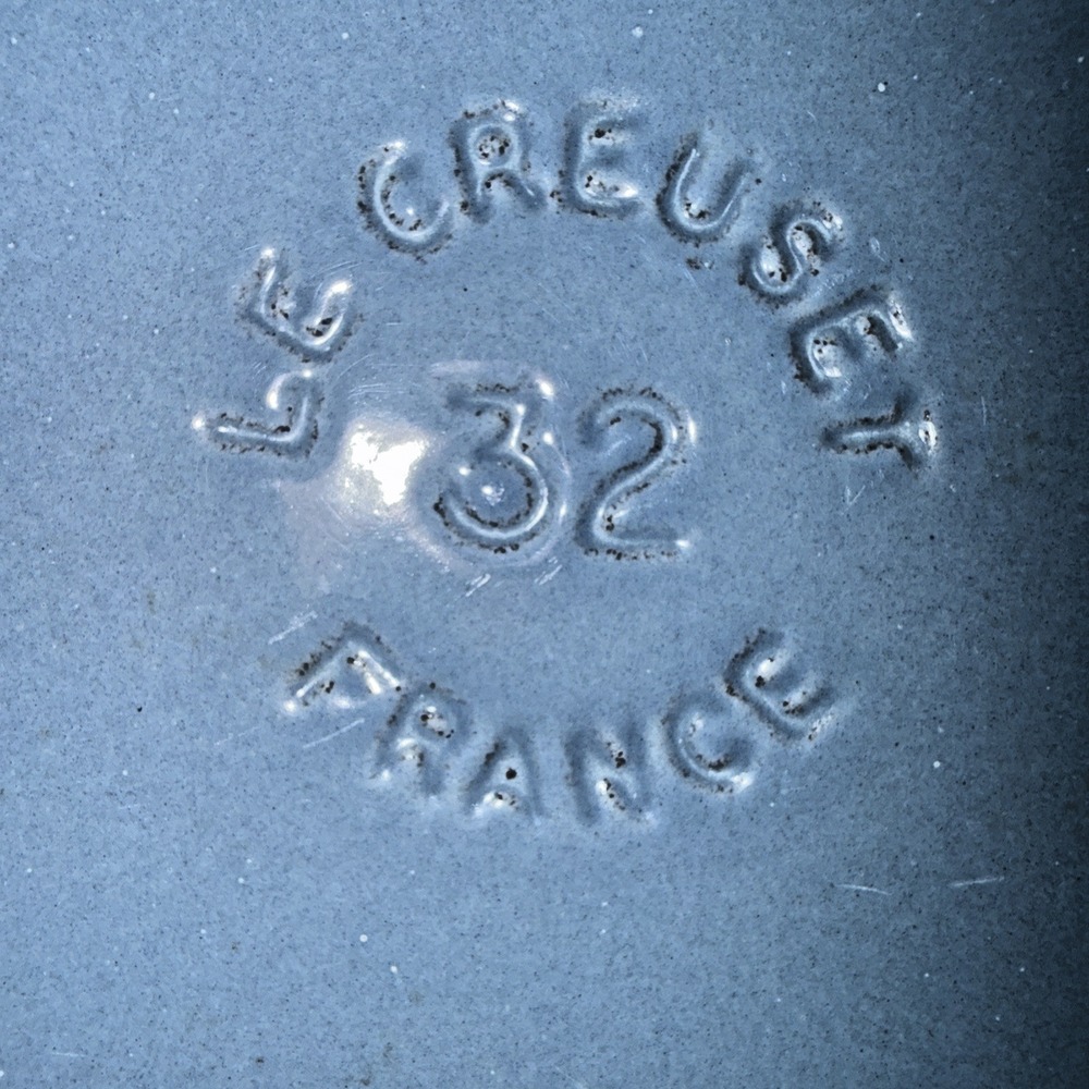 Le Creuset France 32 Cast Iron Grill Pan Skillet Powder Blue 14" NEW - Picture 9 of 14